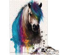 Shetland Pony Colourful Puzzle Brain Teaser 100% Recycled Cardboard Jigsaw Puzzle for Women Men 1000pcs (75x50cm)