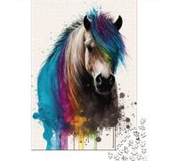 Shetland Pony Colourful Puzzle Stress Reliever 100% Recycled Cardboard Jigsaw Puzzle for Adult Children Unique Gift 1000pcs (38x26cm)