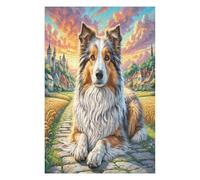Shetland Sheepdog 1000 Piece Complete DIY Jigsaw Puzzle Cute Pet Animals Collectors Mind Relaxation Educational Decorative Puzzle Gifts for Adults Recycled Cardboard 1000 PCS
