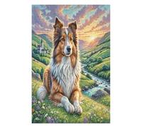 Shetland Sheepdog 1000 Piece Complete Jigsaw Puzzle Set Cute Pet Animals Teens Beginners Mind Relaxation Puzzle Fans Group Play Anniversary Fathers Gift Thick Cardboard 1000 PCS