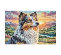 Shetland Sheepdog 1000 Piece Complete Jigsaw Puzzle Set Cute Pet Teens Beginners Mind Relaxation Puzzle Fans Group Play Anniversary Fathers Gift Thick Cardboard 1000 PCS