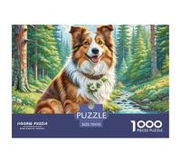 Shetland Sheepdog 1000 Piece Jigsaw Puzzle For Adults Family Challenge Toys Stress Relief Puzzle Cultivate The Spirit of Teamwork for Men, Women, Elders, Seniors 70x50cm/1000pcs