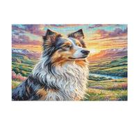 Shetland Sheepdog 1000 Piece Premium Jigsaw Puzzle Cute Pet Animals Adult Jigsaws Brain Training Hobby Home Decor Winter Gift Unique Shaped Creativity & Gift Giving 1000 PCS