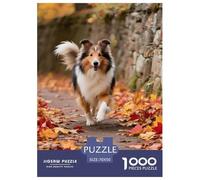 Shetland Sheepdog 1000 Piece Puzzle Interlocking Thick Pieces Educational Fun Pet Dog Relaxing Activity Poster Included 70x50cm/1000pcs