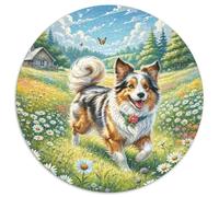 Shetland Sheepdog 1000 Piece Round Puzzles for Kids And Adults Jigsaw Unique Shape Gift for Creative for Teenagers And Adults 1000pcs (67.5x67.5cm)