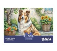Shetland Sheepdog 1000 Pieces for Adults Jigsaw Puzzles Beautiful Decoration Puzzle Pet Dog Puzzles for Adults Gifts for Men70x50cm/1000pcs