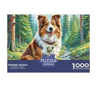 Shetland Sheepdog 1000 Pieces Jigsaw Puzzles For Adults Educational Games Stress Relieving Entertainment Exercise The Memory of The Brain for The Whole for Women, Gifts for Men 38x26cm/