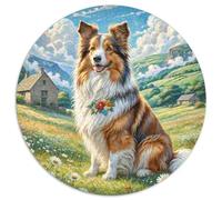 Shetland Sheepdog 1000 Pieces Jigsaw Puzzles For Adults Educational Games Stress Relieving Entertainment Cultivate The Spirit of Teamwork for Adults And Kids, Age 12 Years Up 1000pcs (67.5x67.5cm)