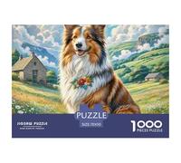 Shetland Sheepdog 1000 Pieces Jigsaw Puzzles For Adults Family Challenge Toys Stress Relieving Entertainment Cultivate The Spirit of Teamwork for Family Decorations 70x50cm/1000pcs
