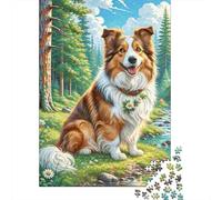 Shetland Sheepdog 1000 Pieces Jigsaw Puzzles for Adults Jigsaws Challenging Game Family Challenging Educational Games Home Decoration for Home Decoration Gifts 1000pcs (75x50cm)