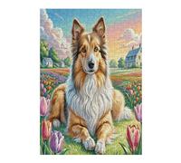 Shetland Sheepdog 300-piece Jigsaw Puzzle Bundle Cute Pet Animals Family Puzzle Lovers Brain Training Mindful Activity Spring Recycled Cardboard 300 PCS