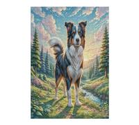 Shetland Sheepdog 300-piece Jigsaw Puzzle Bundle Cute Pet Animals Family Puzzle Lovers Brain Training Mindful Activity Spring Recycled Cardboard 300 PCS