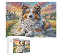 Shetland Sheepdog 300 Piece Jigsaw Puzzles Adults Kids Cute Pet Animals Jigsaws Cozy Night In Activity Colourful Challenge Great Gift Puzzle Lovers Stress Reliever 300 PCS