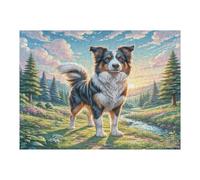 Shetland Sheepdog 500 Pieces Classic Jigsaw Puzzle Cute Pet Animals Puzzle for Adults Concentration Training Wall Art Mental Exercise Halloween Thick Cardboard 500 PCS