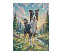 Shetland Sheepdog 500 Pieces Classic Jigsaw Puzzle Cute Pet Animals Puzzle for Adults Concentration Training Wall Art Mental Exercise Halloween Durable Cardboard 500 PCS