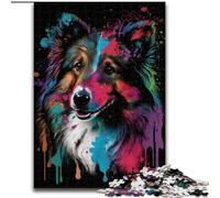 Shetland Sheepdog Colourful Jigsaw Puzzles for Adults Teenagers Jigsaws Puzzle, Challenging Game And Family Play Educational Game for Birthday, Chrismas (26x38cm)