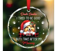 Shetland Sheepdog Crimbo Ornaments Glass Christmas Tree Decorations With Ribbon Christmas Pendant