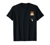 Shetland Sheepdog Cute Puppy Pocket Cartoon Dog Art T-Shirt