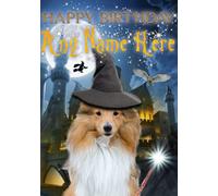 Shetland Sheepdog Dog Birthday Greeting Personalised Card A5 Any Name WZ143