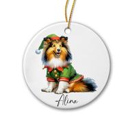 Shetland Sheepdog Dog Elf Christmas Decorations Decorative Xmas Pendant Funny Tree Decorations For Keepsake Holiday Kitchen