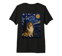Shetland Sheepdog Dog Van Gogh Starry Night Premium T-Shirt