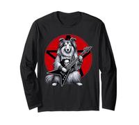Shetland Sheepdog Heavy Metal Guitar Rock Dog Lover Long Sleeve T-Shirt