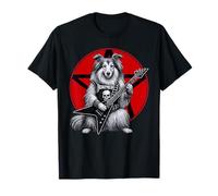 Shetland Sheepdog Heavy Metal Guitar Rock Dog Lover T-Shirt