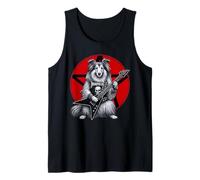 Shetland Sheepdog Heavy Metal Guitar Rock Dog Lover Tank Top