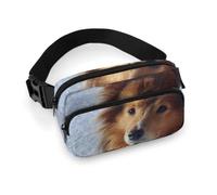 Shetland Sheepdog in The Snowy Bum Bag Fanny Pack Adjustable Belt Chest Waist Bag