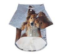 Shetland Sheepdog in The Snowy Classic Dog Clothes Cat Shirt Puppy Costume Button Tshirt Summer
