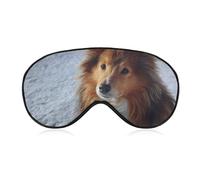 Shetland Sheepdog in The Snowy Fashion Sleep Eye Mask Soft Covers for Sleeping with Adjustable Strap