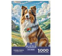 Shetland Sheepdog Jigsaw Puzzle Adult And Children Educational Games Gifts Fun Activity for Home Birthday Jumbo for Boys And Girls 38x26cm/1000pcs