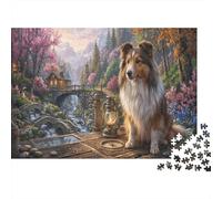 Shetland Sheepdog Jigsaw Puzzle for Game 1000 Pieces Spring Valley Anxiety Relief Secret Santa Small Gift Idea for Couples 38x26cm/1000pcs