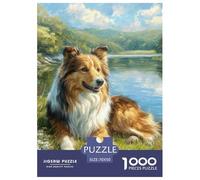 Shetland Sheepdog Jigsaw Puzzle Large Dog 1000 Pieces - Colourful Educational Game for Adults & Kids | 70x50cm/1000pcs