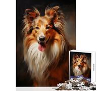 Shetland Sheepdog Jigsaw Puzzles for Adults 1000 Piece Funny Gifts Improve Memory Educational Toy Suitable for Ages 14 And Up (38x52cm)