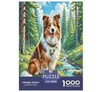 Shetland Sheepdog Jigsaw Puzzles Puzzle for Adults Kids. 1000 Piece Impossible Challenge Toy Educational Game Home Decoration for Educational Games Gifts 38x26cm/1000pcs