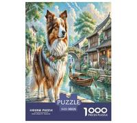 Shetland Sheepdog Jigsaw Puzzles Puzzles for Adults Kids. 1000 Piece Impossible Challenge Toy Educational Game Home Decoration for Educational Games Gifts 38x26cm/1000pcs