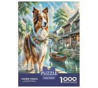 Shetland Sheepdog Jigsaw Puzzles Puzzles for Adults Kids. 1000 Piece Whimsical Challenge Toy Educational Game Home Decoration for Educational Games Gifts 70x50cm/1000pcs