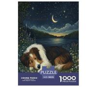 Shetland Sheepdog Jigsaw Puzzles Puzzles for Adults Kids. 1000 Pieces Animal Great Gifts Challenge Toy Educational Games Home Decoration for Adults& Kids Age 14 Years Up 38x26cm/1000pcs