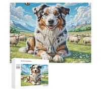 Shetland Sheepdog Jigsaw Puzzles Puzzles for Adults Kids. 500 Pieces Cute Pet Great Gifts Challenge Toy Educational Game Home Decoration for Educational Games Gifts 500 PCS