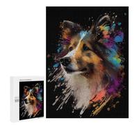 Shetland Sheepdog Mini Col, 500 PCS Displayable Picture Puzzle, New Year Puzzle Gift, for Screen-Free Relaxation at Home