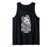 Shetland Sheepdog My Dog Winks Secret Code Tank Top