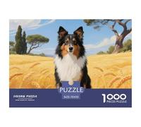 Shetland Sheepdog Puzzles 1000 Pieces for Adults Educational Games Cute Dog Colourful,Fun,Challenging And Brainteasing Adults Jigsaw Puzzle Gifts for Men70x50cm/1000pcs