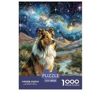 Shetland Sheepdog Puzzles Large Dog 1000 Pieces - 100% Recycled Cardboard Decoration for Adults & Kids | 38x26cm/1000pcs