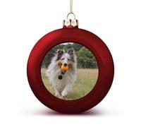 Shetland Sheepdog Running in The Grass Cute Baubles Christmas Balls
