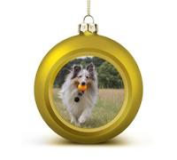 Shetland Sheepdog Running in The Grass Cute Baubles Christmas Balls