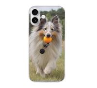 Shetland Sheepdog Running in The Grass TPU Cell Phone Case Compatible with iPhone 16/16 Plus/16 Pro/16 Pro Max/16 E Soft Protective Shell