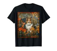 Shetland Sheepdog Sheltie Botanical Garden Art T-Shirt