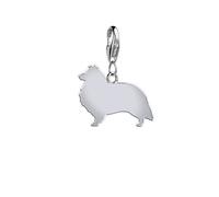 Shetland Sheepdog Silhouette Silver Charm