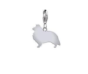 Shetland Sheepdog Silhouette Silver Charm